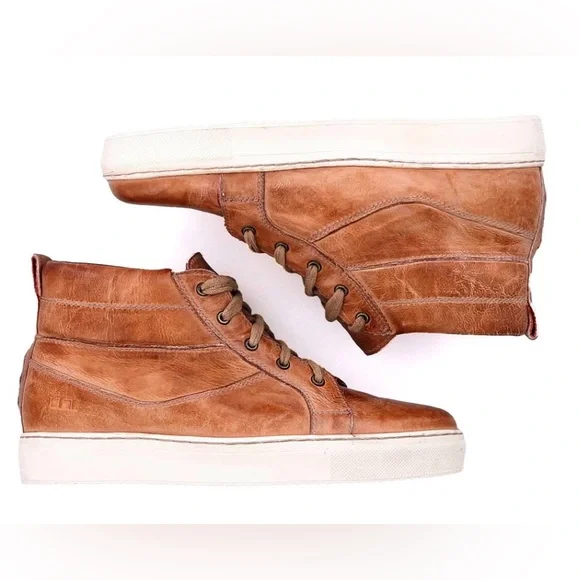 BED STU ROSSELA TAN RUSTIC HIGH TOP LEATHER SNEAKER MADE IN LEON, MEXICO SIZE 9 - Picture 5 of 13